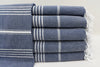 Navy Monaco Turkish Towel – Lightweight Quick Dry Beach & Bath Towel, Luxury Turkish Cotton Spa Towel, Travel & Pool Towel