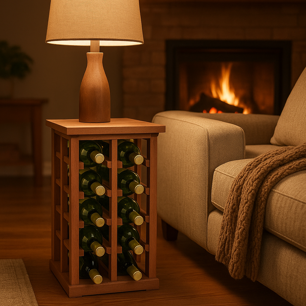 Wine Rack with Tabletop / Tasting Area for 12 standard Bottles