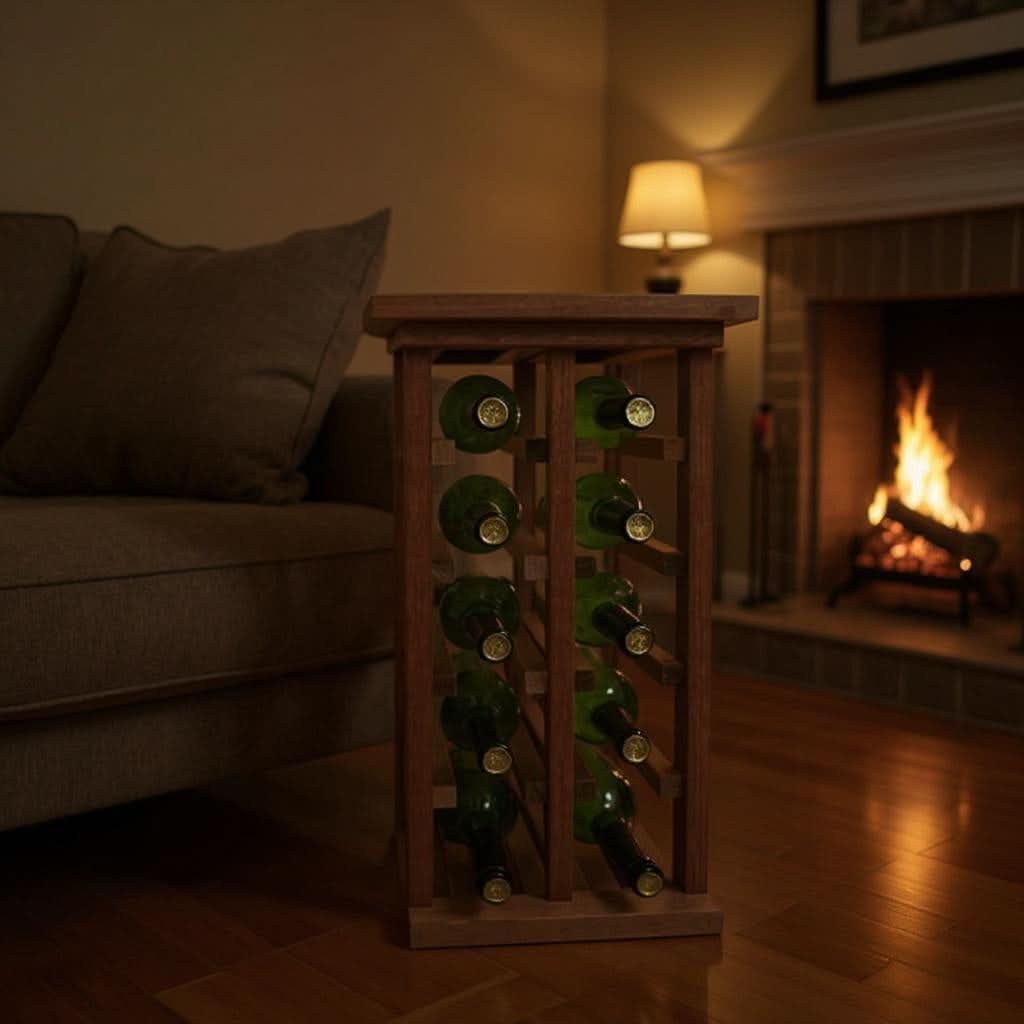 Wine Rack with Tabletop / Tasting Area for 12 standard Bottles