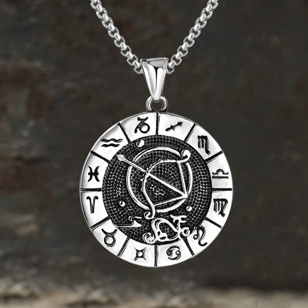 12 Constellation Divination Stainless Steel Pendant