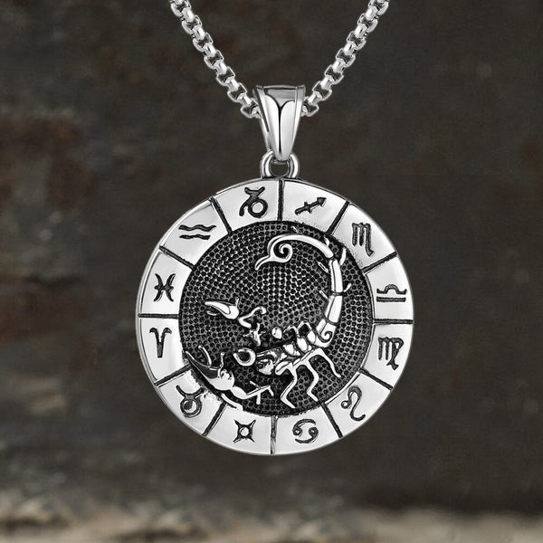 12 Constellation Divination Stainless Steel Pendant