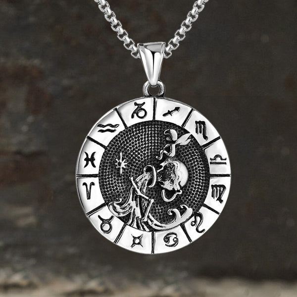 12 Constellation Divination Stainless Steel Pendant