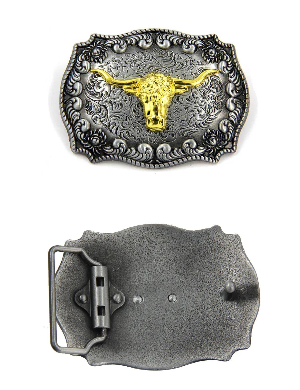TOPACC Texas Longhorn Bull Buckle Bronze/Two Tone - Gifts for You 'n Me