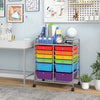 12 Drawers Rolling Cart Storage Scrapbook Paper Organizer Bins-Multicolor