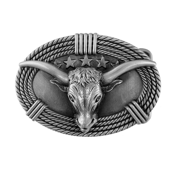 TOPACC Western Cute Longhorn Belt Buckle Copper/Bronze