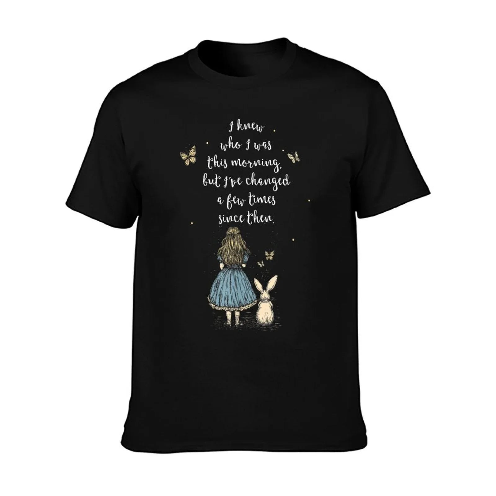 Alice in Wonderland Quote - Whimsical Fantasy Art Rabbit T-Shirt