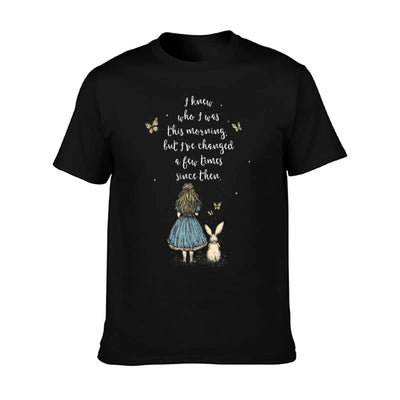 Alice in Wonderland Quote - Whimsical Fantasy Art Rabbit T-Shirt