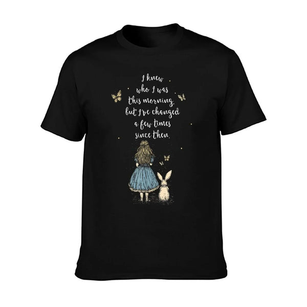 Alice in Wonderland Quote - Whimsical Fantasy Art Rabbit T-Shirt