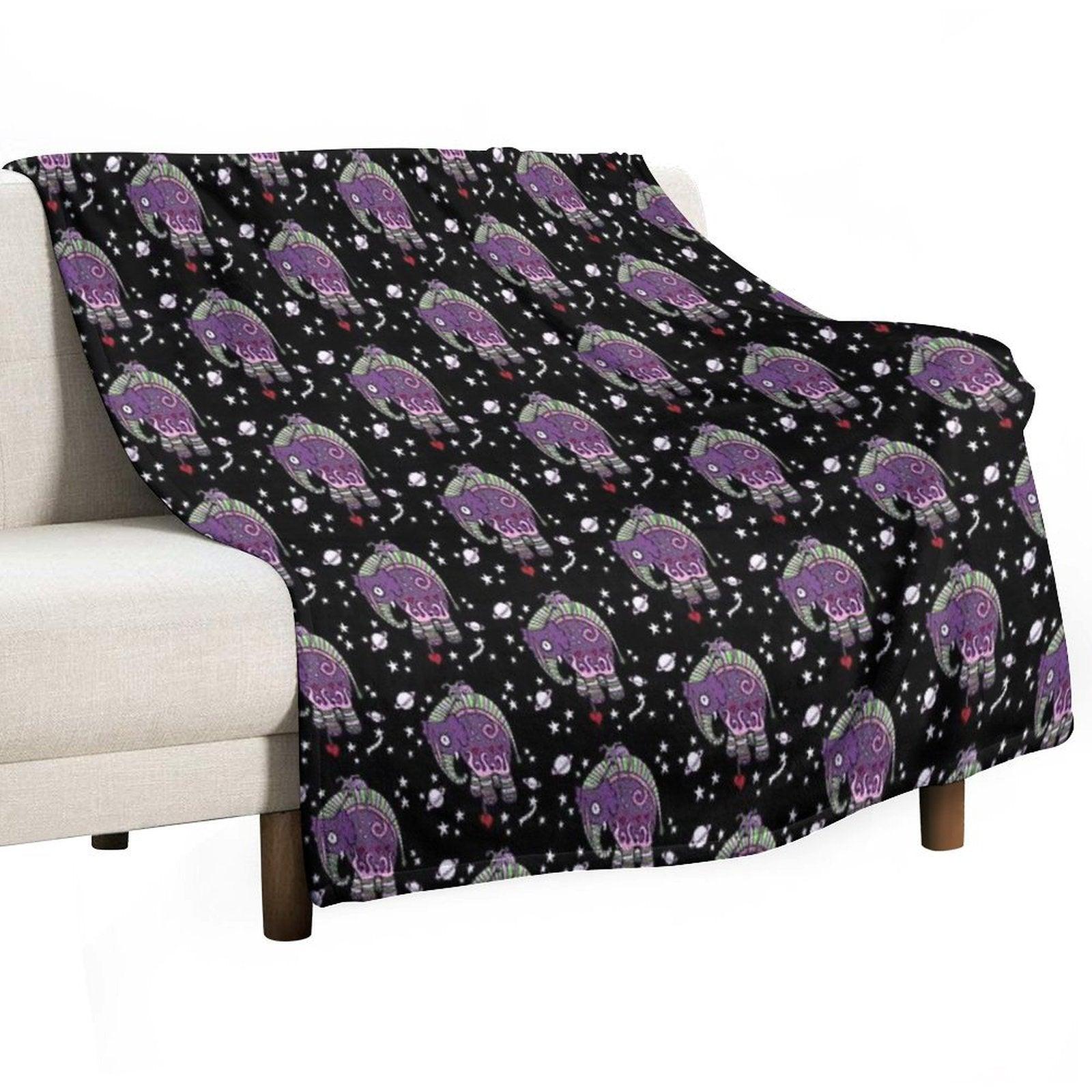 Interstellar Elephant Tee Throw Blanket