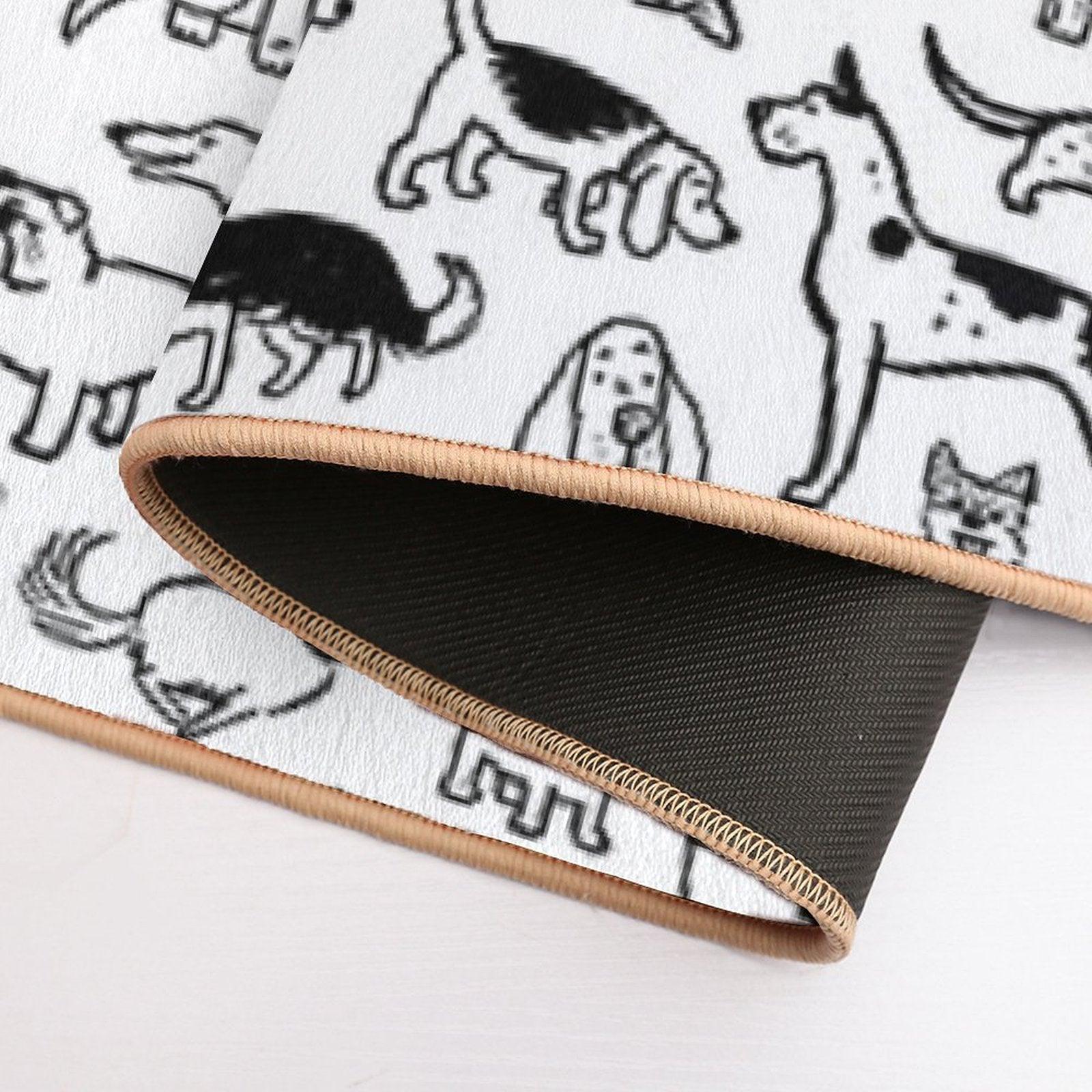 Black And White Dogs Pattern Bath Mat