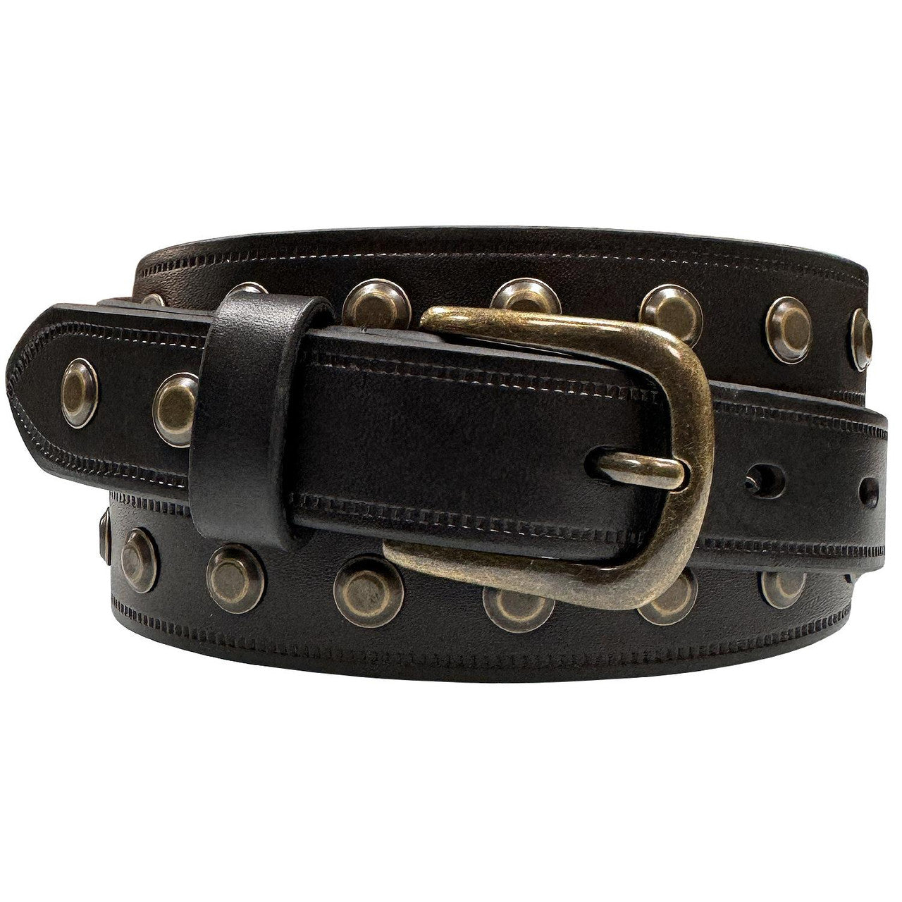 Women 100% Genuine Leather Studded Punk Jean Belts