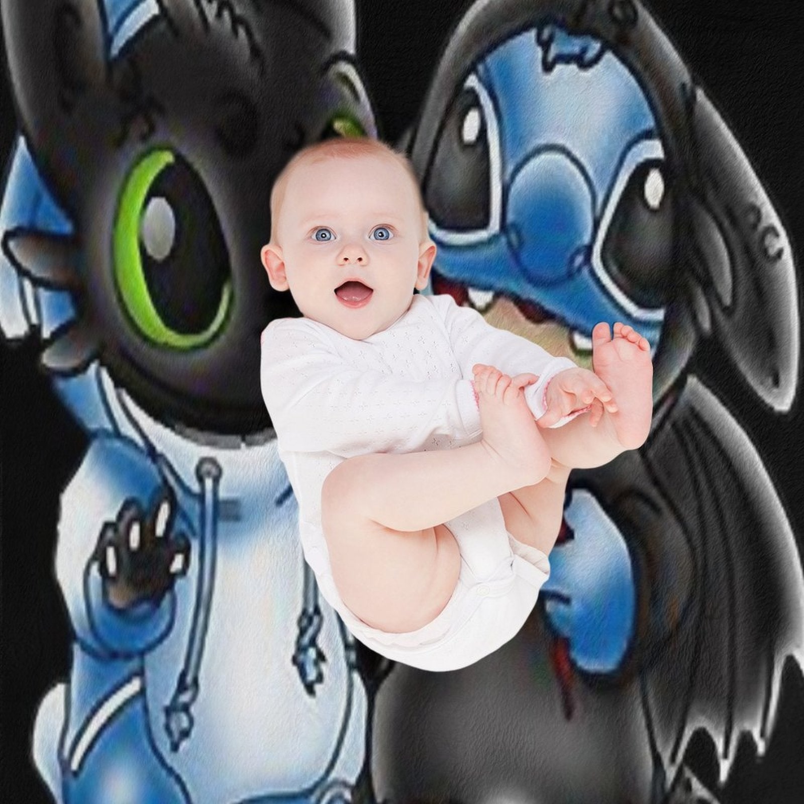 Stitch And Toothless Change Uniform Costume Uniform Wrinkle-free Throw Blanket