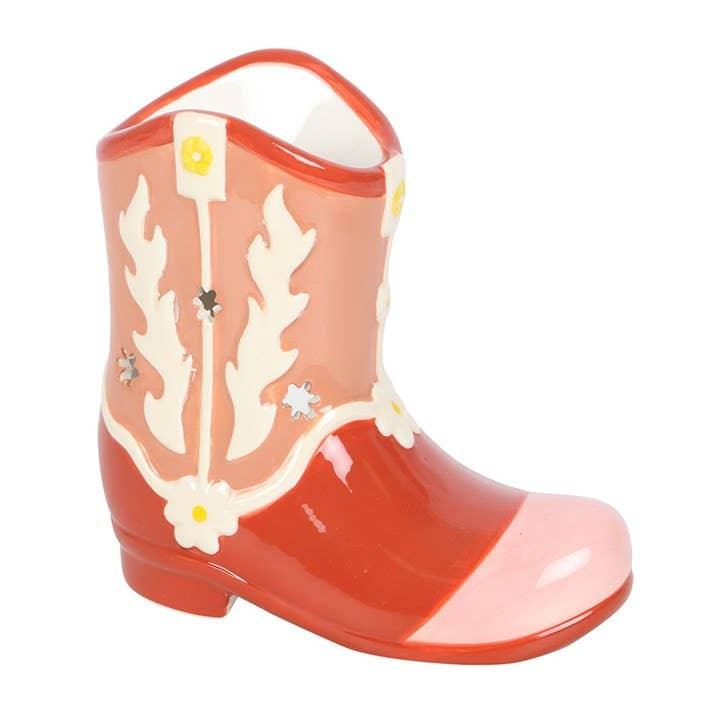 Pink Cowboy Boot Tealight Wax Warmer