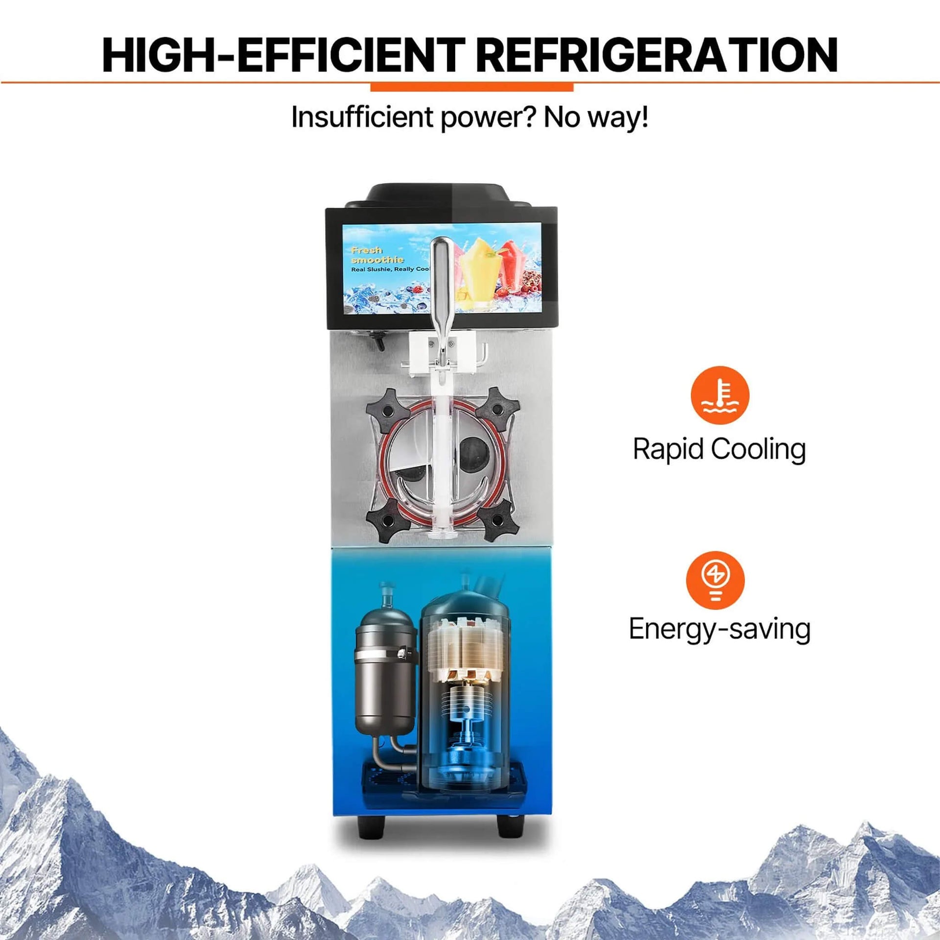 12L Commercial Single Tank Stainless Steel Slushy Machine With Touchscreen (SAK35871)