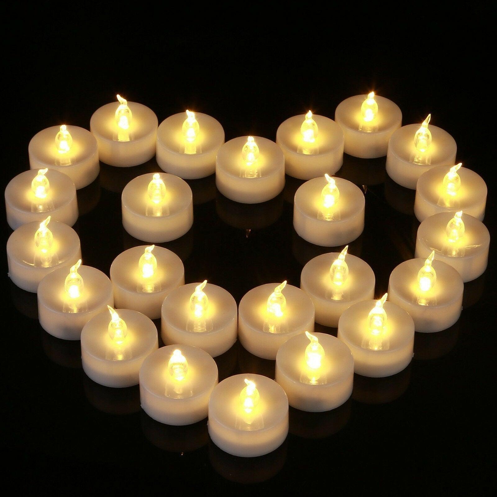 12Pcs Battery Operated LED Tea Lights Candles Flameless Wedding Decor  Realistic and Bright Flickering Holiday Gift Flameless LED Electric Candles for Seasonal & Festival Party Home Decoration