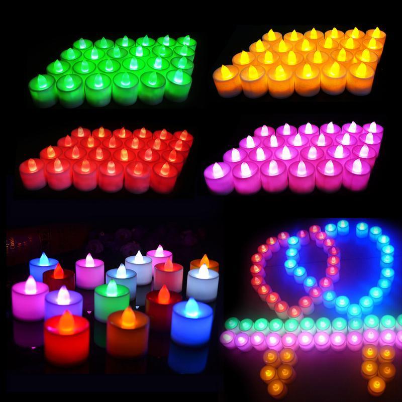 12Pcs Electronic LED Tea Light Candles  Flickering Bulb Battery Operated Flameless LED Tea Light for Seasonal & Festival Celebration Electric Fake Candle Realistic Battery-Powered Flameless Candles for Home Bedroom Party Wedding Festival Decor