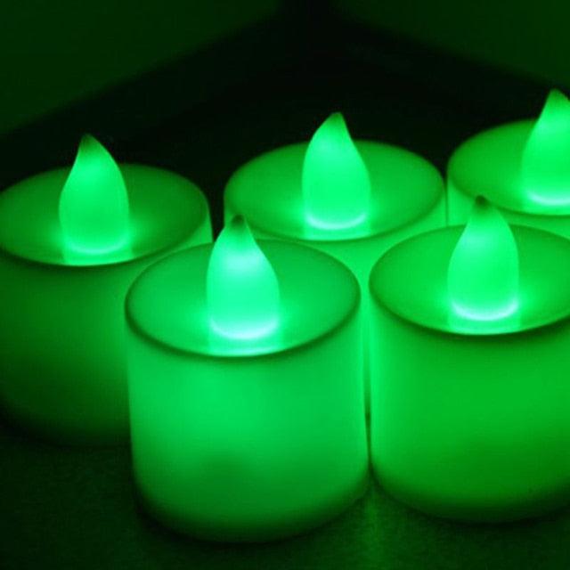 12Pcs Electronic LED Tea Light Candles  Flickering Bulb Battery Operated Flameless LED Tea Light for Seasonal & Festival Celebration Electric Fake Candle Realistic Battery-Powered Flameless Candles for Home Bedroom Party Wedding Festival Decor