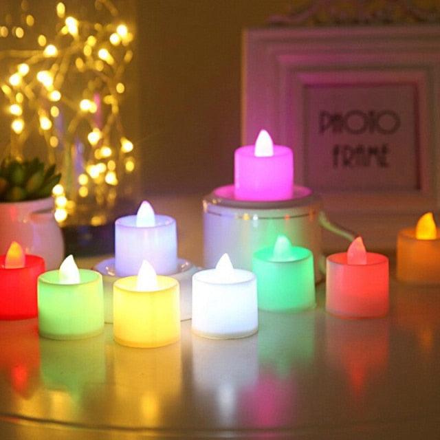 12Pcs Electronic LED Tea Light Candles  Flickering Bulb Battery Operated Flameless LED Tea Light for Seasonal & Festival Celebration Electric Fake Candle Realistic Battery-Powered Flameless Candles for Home Bedroom Party Wedding Festival Decor