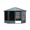 [12X12FT] Large Octagonal Sunroom Solarium With Lockable Sliding Doors And Galvanized Steel Sloping Roof (SAK47843)