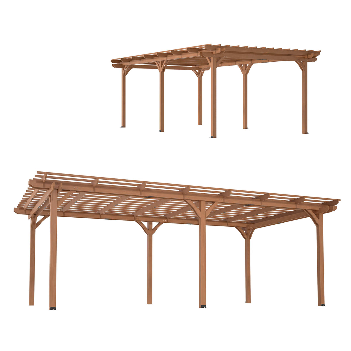 [12X16FT] Extra-Large Outdoor Wooden Waterproof Grape Pergola (SAK76476)
