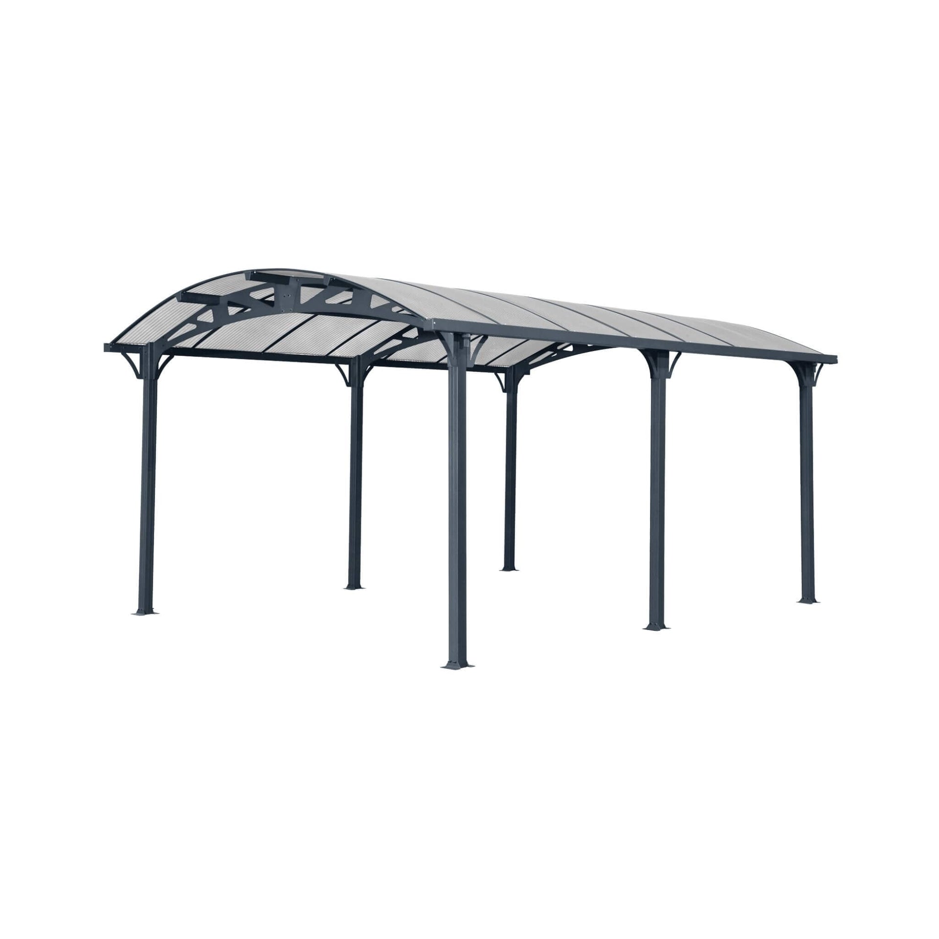 [12X16FT] Large Outdoor Aluminum Arch Carport With Polycarbonate Panels (SAK65820)