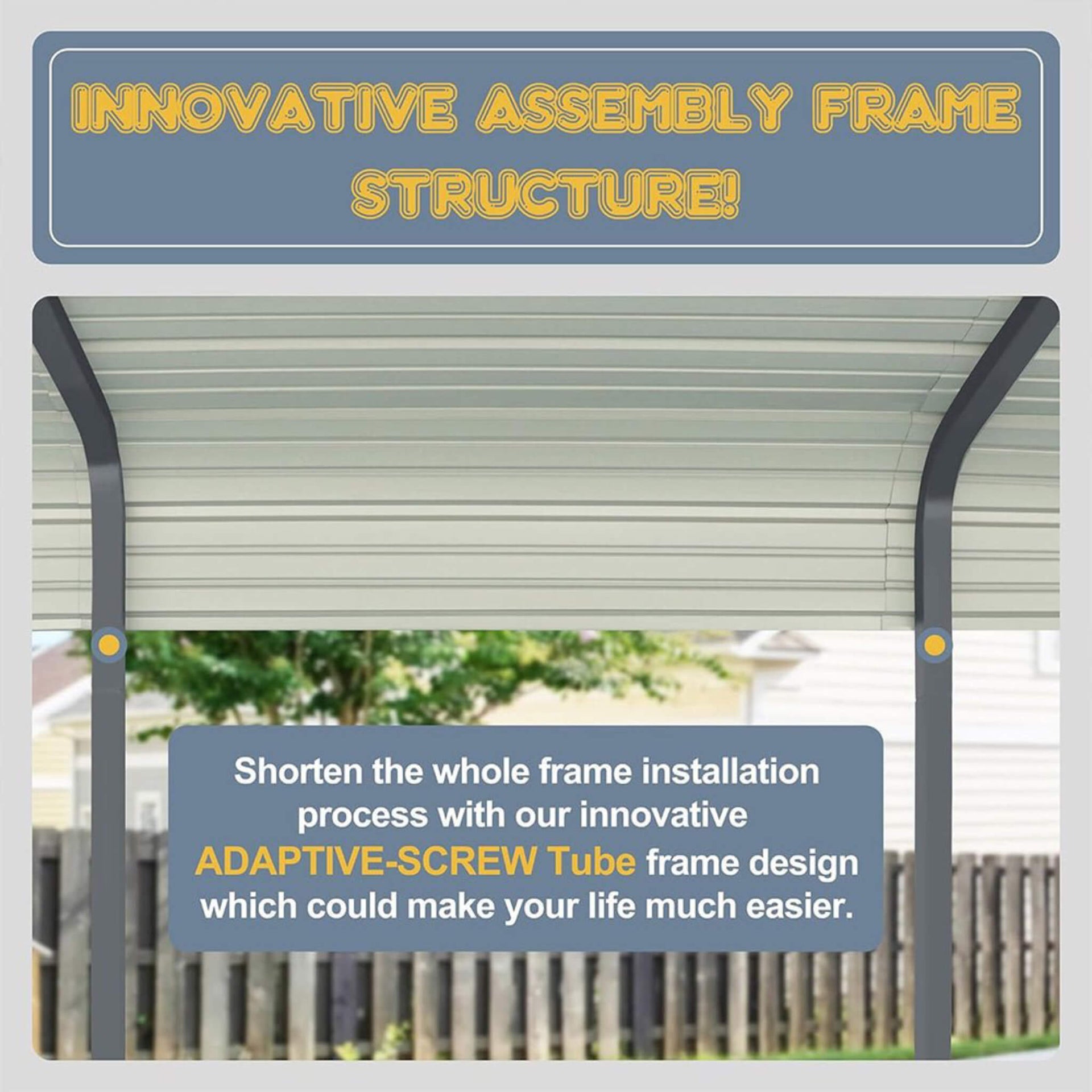 [12X20FT] Premium Heavy-Duty Outdoor Canopy Garage Shelter With Galvanized Metal Roof (SAK91523)