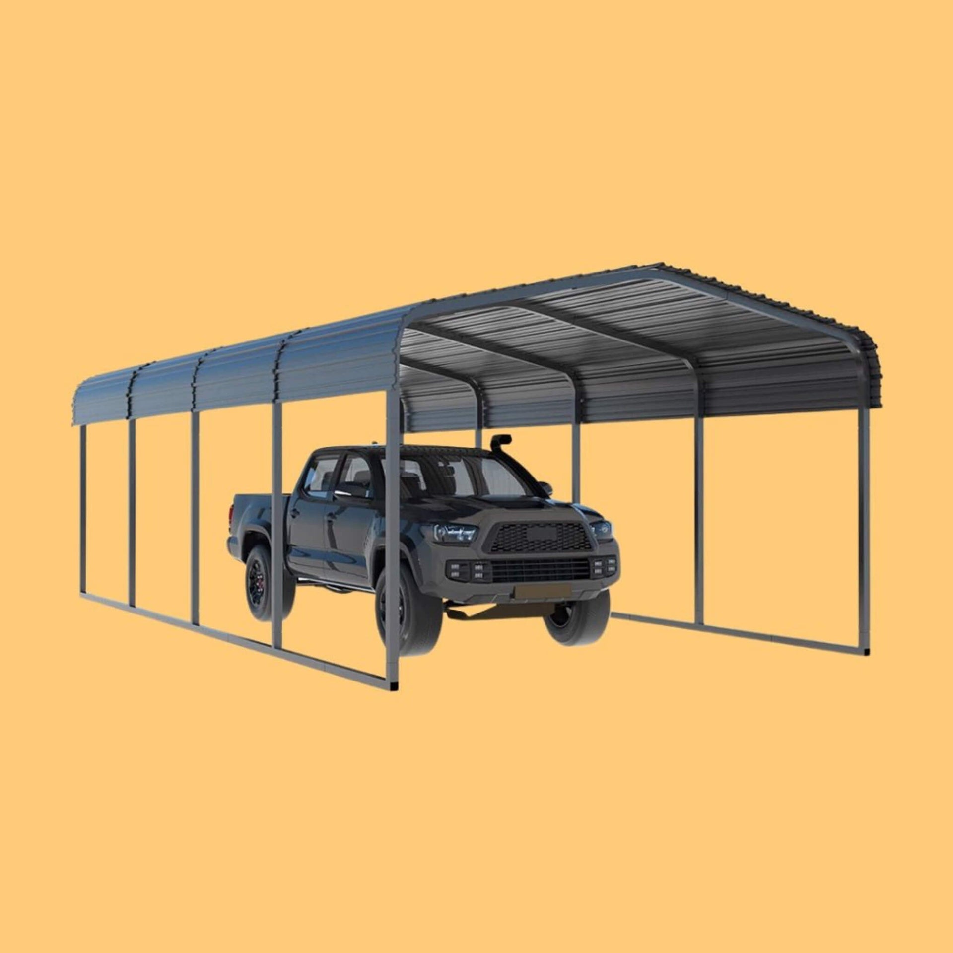 [12X20FT] Premium Heavy-Duty Outdoor Canopy Garage Shelter With Galvanized Metal Roof (SAK91523)