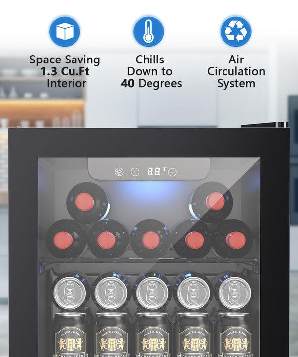 1.3 Cu.Ft Beverage Refrigerator Cooler W5836H Kismile