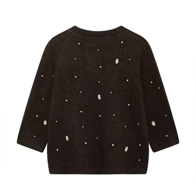 Autumn Jewelry Beaded Knitted Cardigan Coat