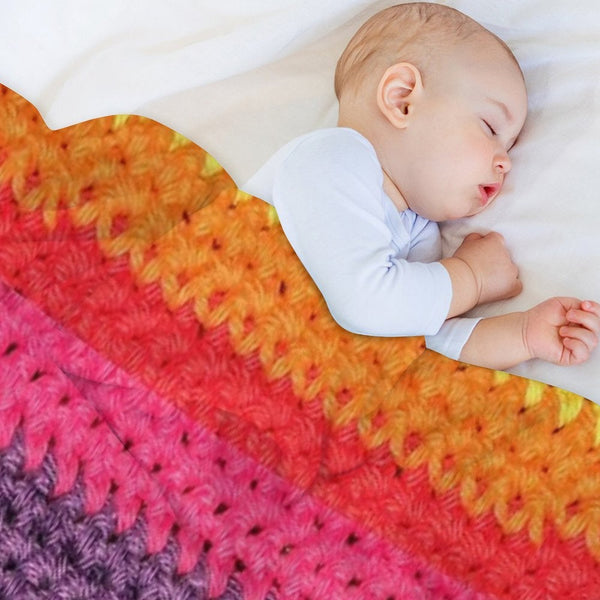 Crochet Rainbow Wrinkle-free Throw Blanket