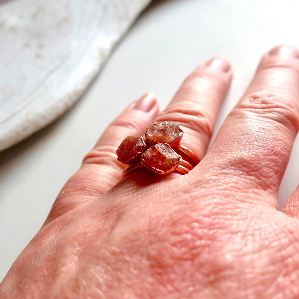 Copper Sunstone Ring - A Symbol Of Joyful Confidence | By Blackbird & Sage