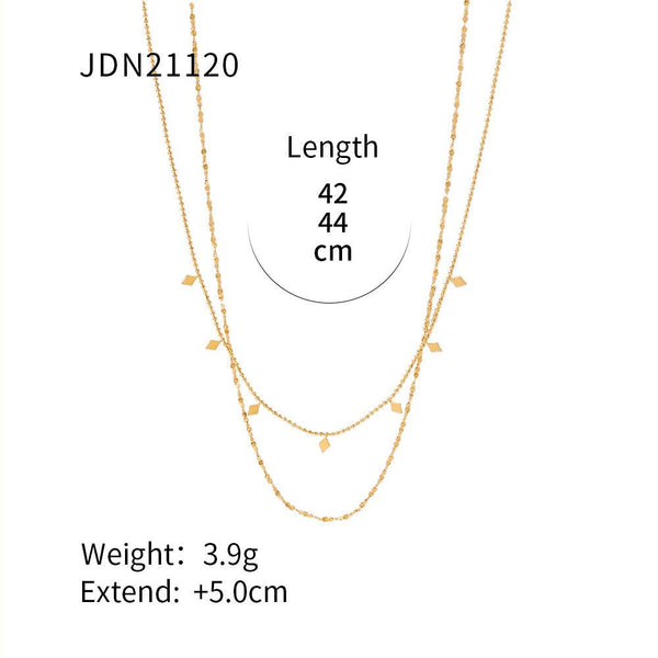 Double layered tassel necklace French fashion niche collarbone chain light luxury niche design necklace