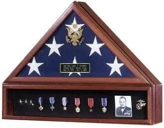 Presidential Flag Case and Medal Display Case - Cherry