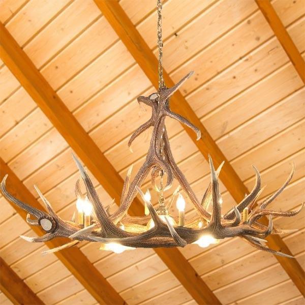 Elk 6 Antler Chandelier with 3 Down Lights - Gifts for You 'n Me