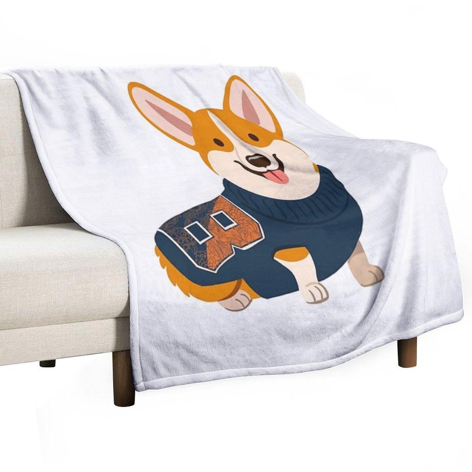 Bucknell Corgi Throw Blanket