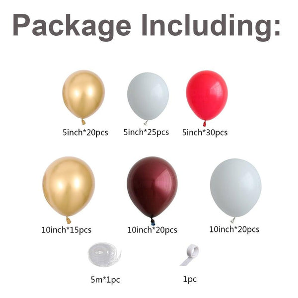 130pcs Ruby Red Burgundy Balloons Blush Balloons Gold Balloons For Wedding Birthday Decoration Party Wedding Decoration