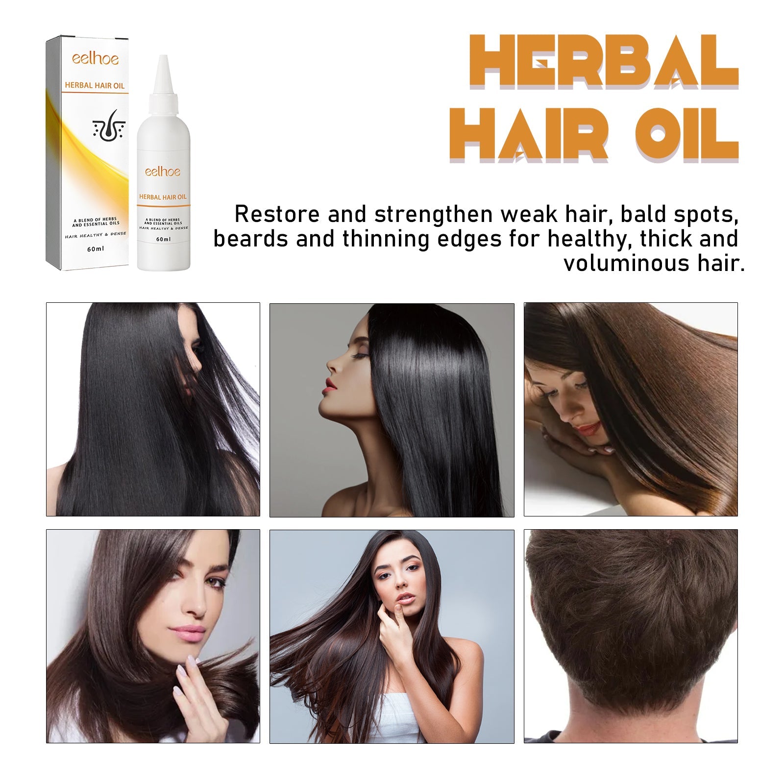 Herb Thickening Hair Oil, Repairing Dry Hair, Moisturizing And Smoothing Hair And Hair Conditioning Oil