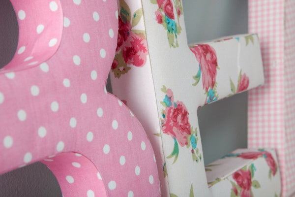 Rosie Pink Floral Fabric Wall Letters