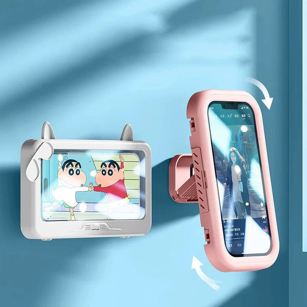 360 ° rotatable bathroom waterproof phone case bathroom shower kitchen wall hanging lazy person stand