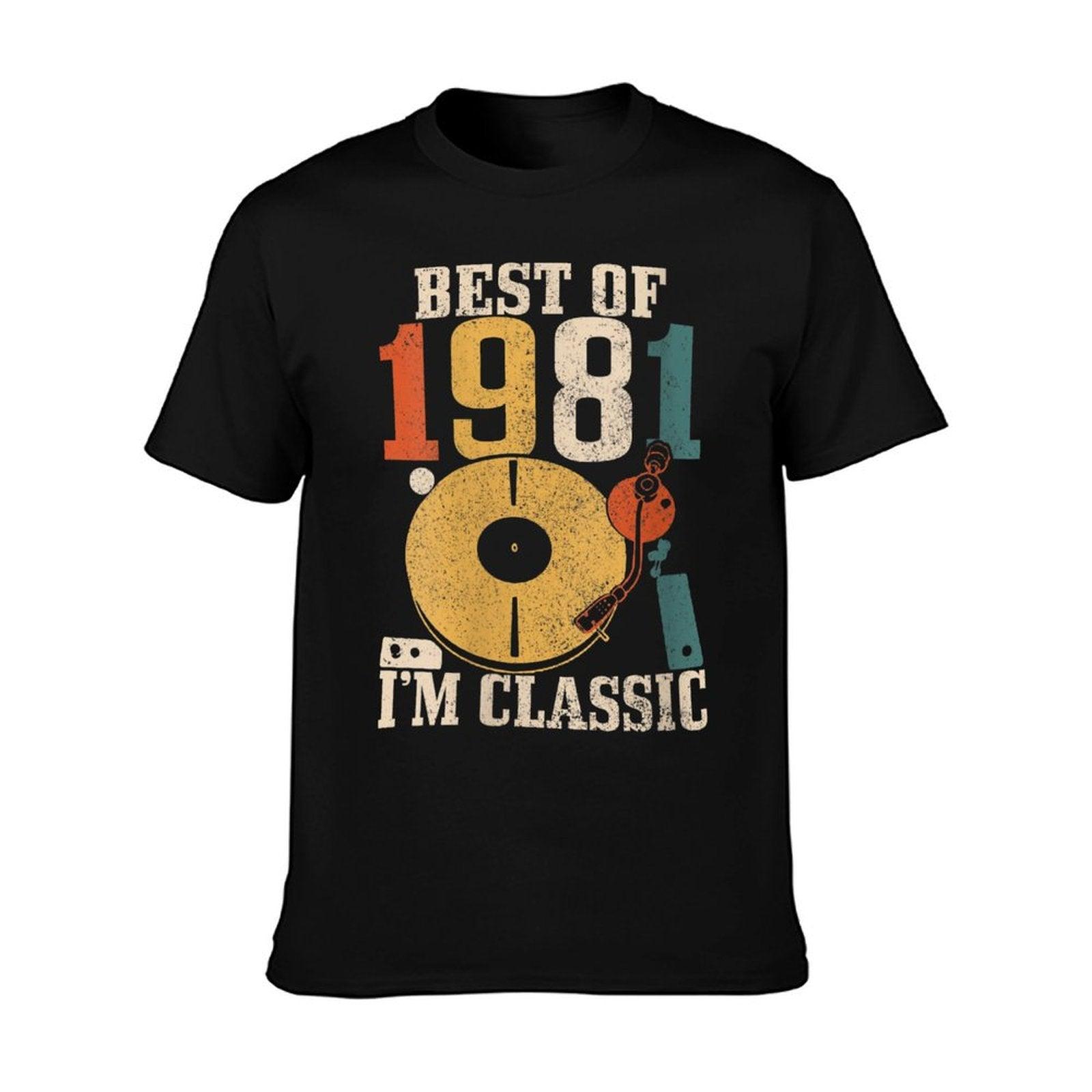 Womens Best Of 1981 I'm Classic 40th Birthday Gift Vintage Vinyl DJ  Moisture-wicking T-Shirt