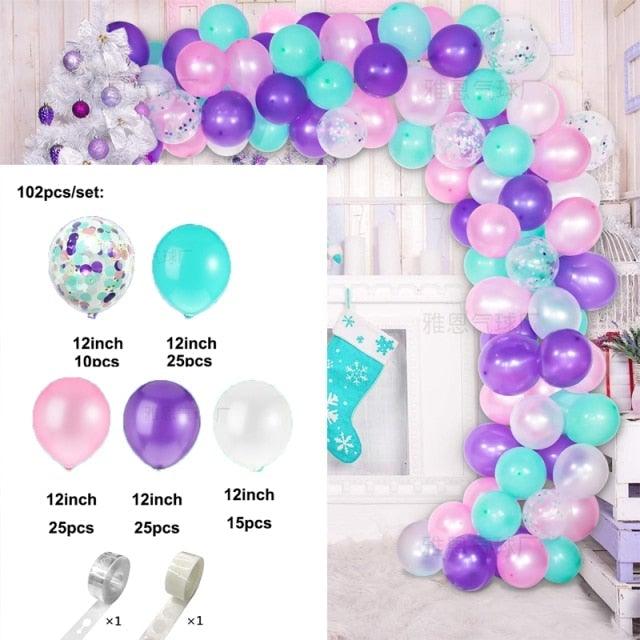 132Pcs/set Mermaid Balloon Arch Kit Mermaid Tail Balloons Mermaid Party Decoration Balloons For Party Girl Birthday Party Modern Decoration