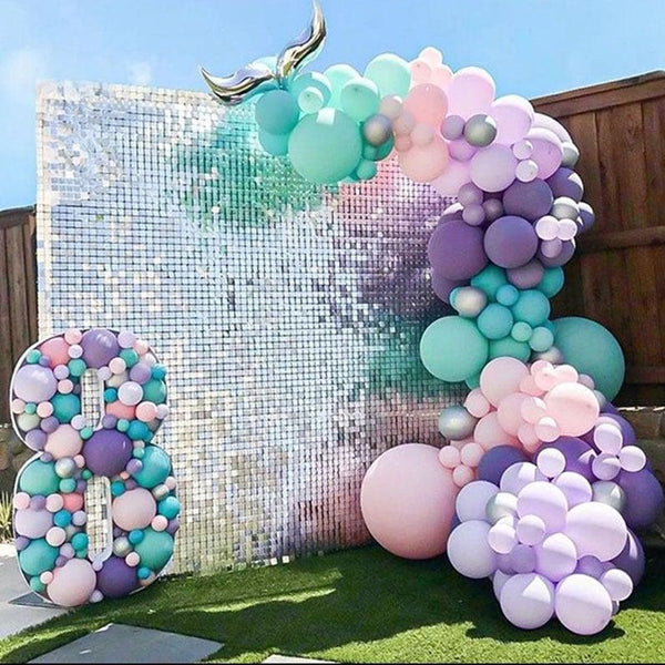 132Pcs/set Mermaid Balloon Arch Kit Mermaid Tail Balloons Mermaid Party Decoration Balloons For Party Girl Birthday Party Modern Decoration