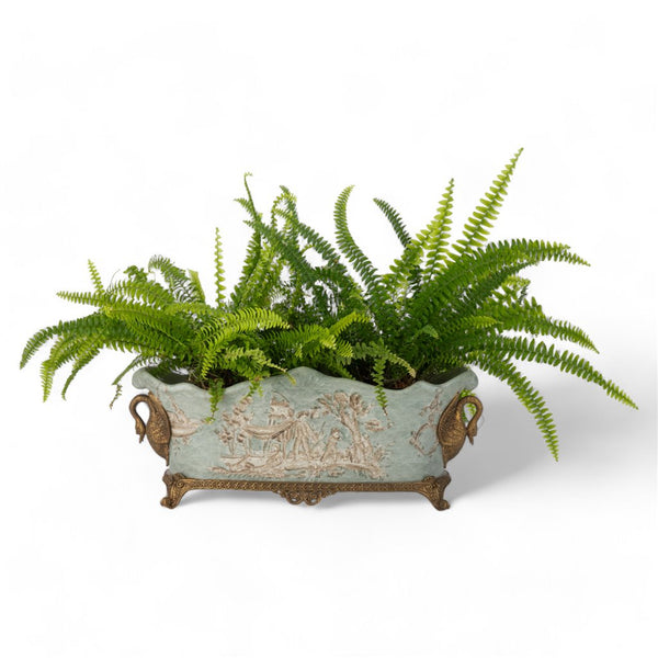 Bronze Ormolu Swan Handled Planter 13338