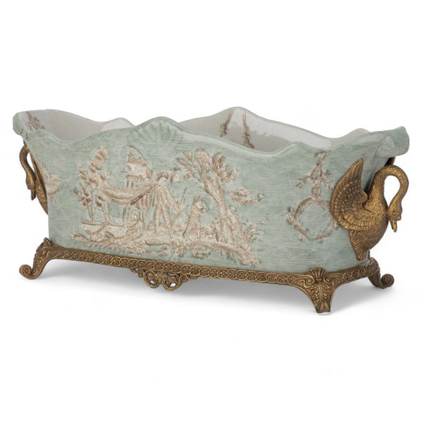 Bronze Ormolu Swan Handled Planter 13338