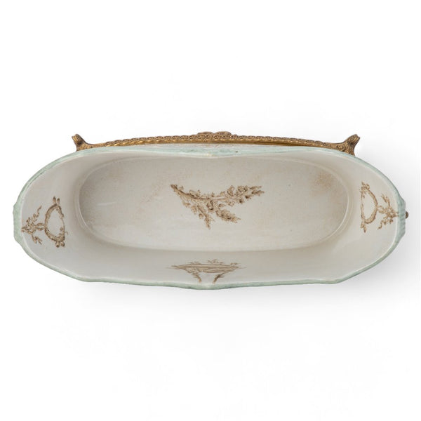 Bronze Ormolu Swan Handled Planter 13338