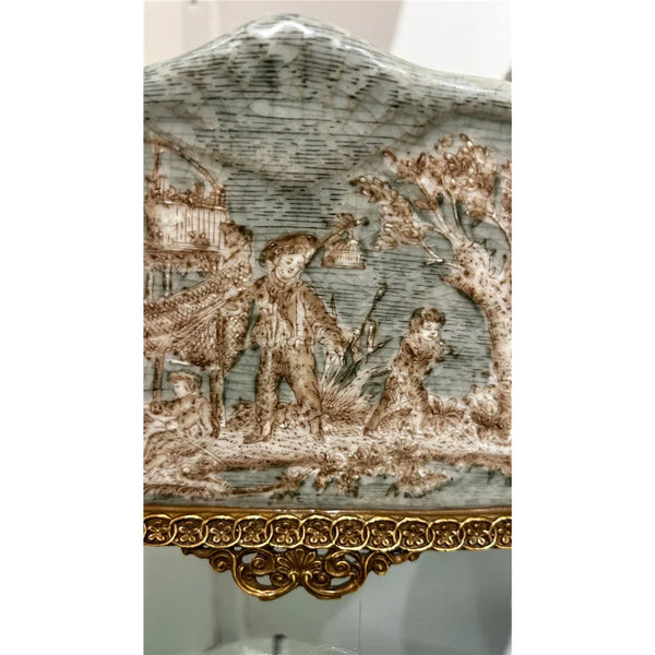 Bronze Ormolu Swan Handled Planter 13338