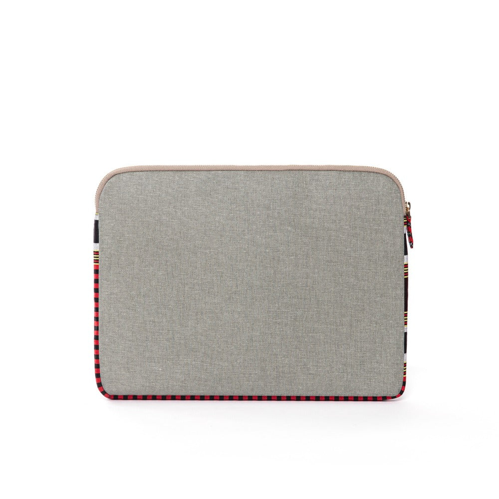 Zipped Gray Canvas Laptop Case for 13