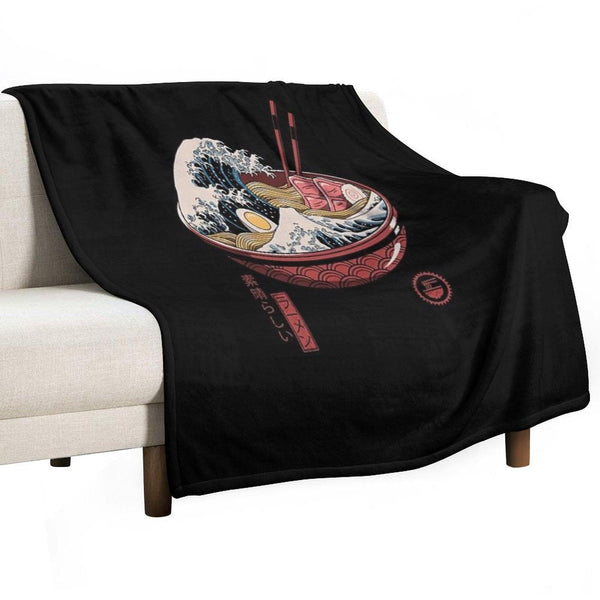 Great Ramen Wave Throw Blanket