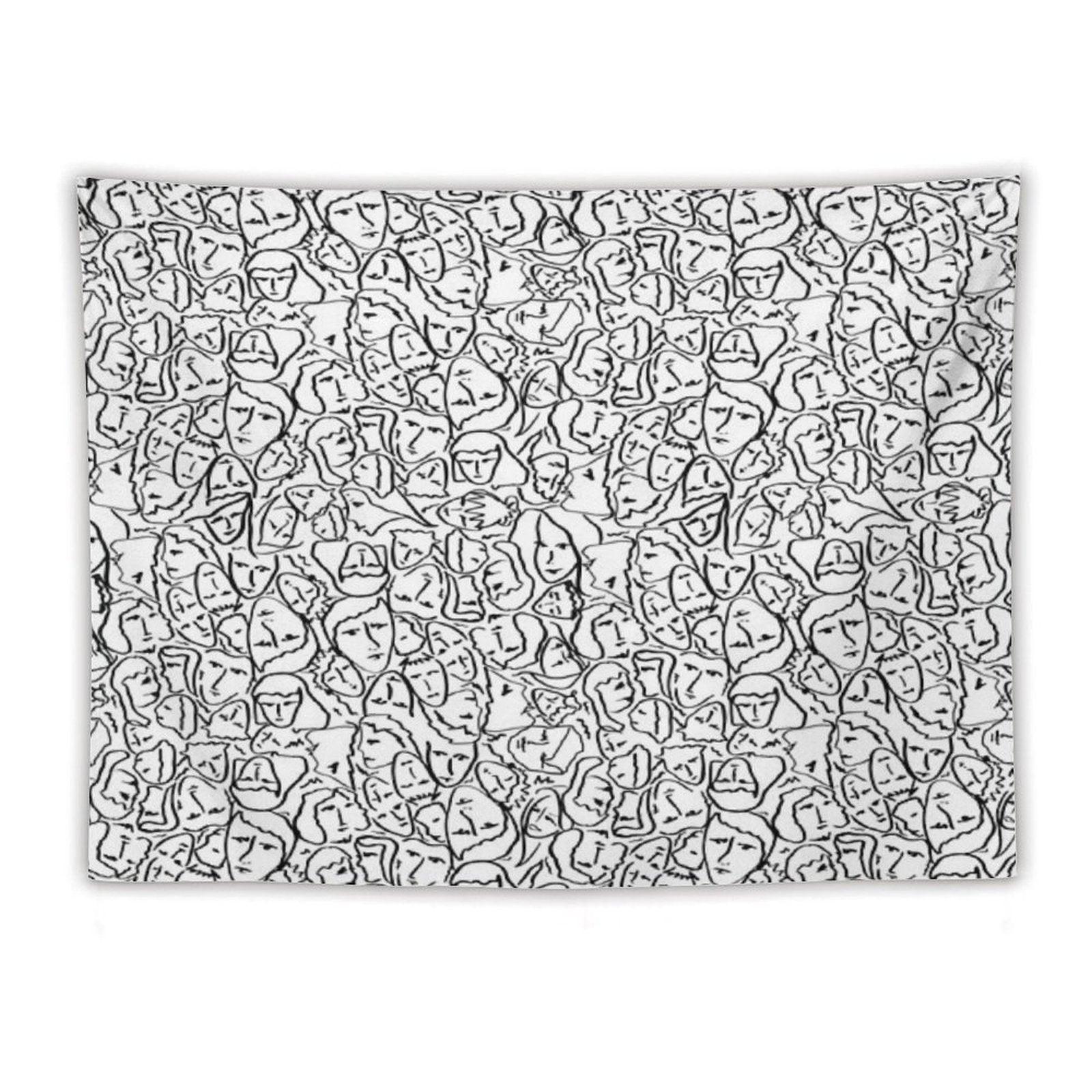 Call Me By Your Name Elios Shirt Faces in Black Outlines on White CMBYN Tapestry