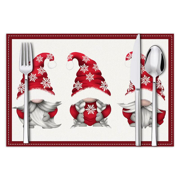 Christmas Dwarf Meal Mat Christmas Day Kitchen Table Decoration Insulation Mat Printed Table Mat